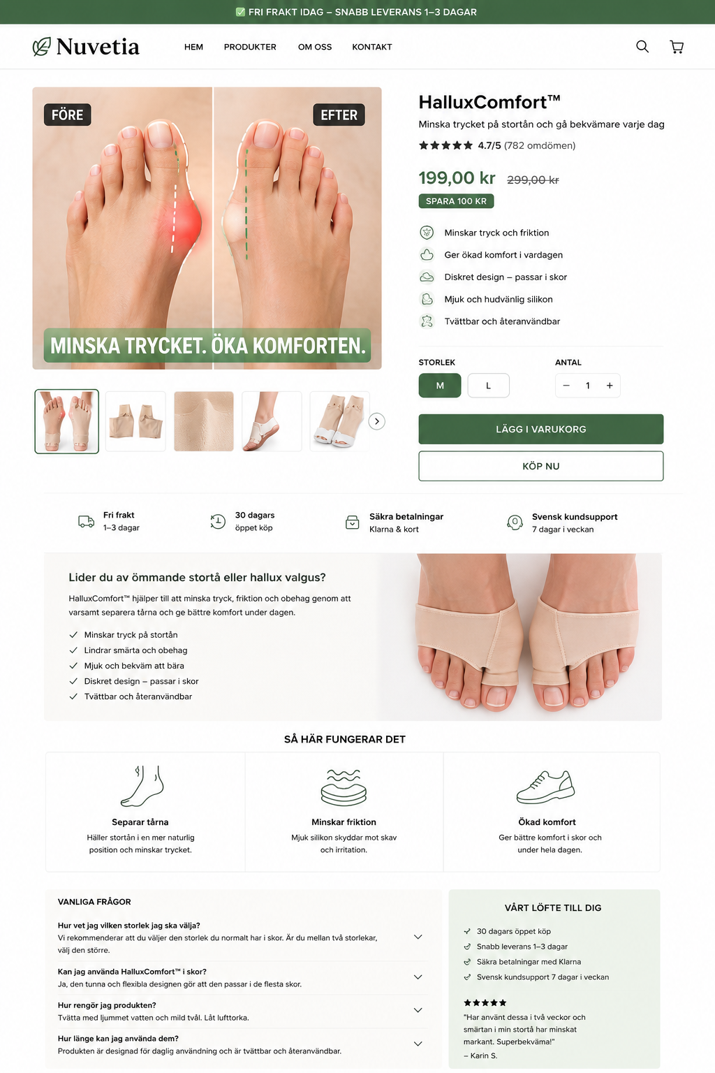 HalluxComfort tåseparerande komfortstrumpa